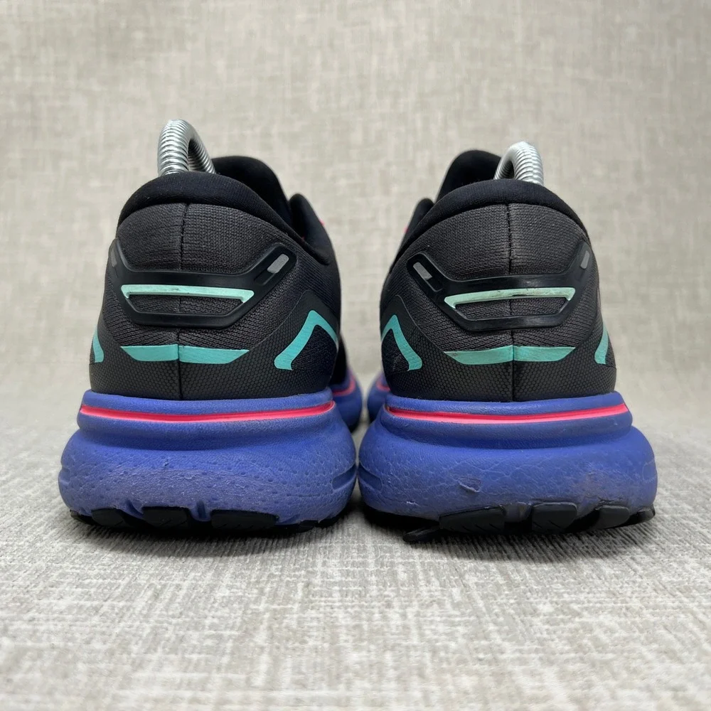 Brooks Ghost 15 Running Shoes Women 9.5 Black Blue Pink Athletic Sneakers Gym